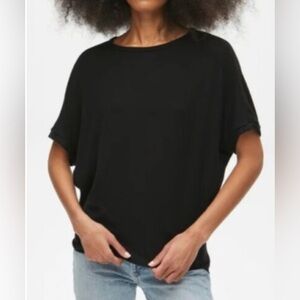 Michael Stars black slub loose shoulder top